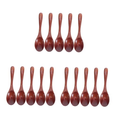 ABOOFAN 15 Stück Teiliges Japanische Holzlöffel mit Langem Griff Ergonomisch Geformt für Kaffee Honig Zucker und Dessert Natürliche Maserung Handgefertigt Vielseitig für Tee von ABOOFAN