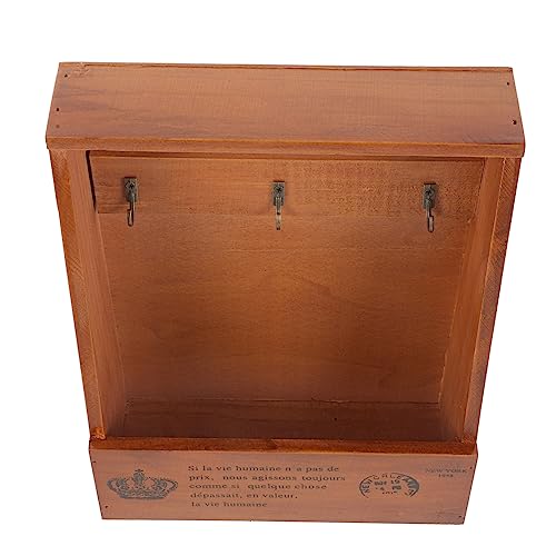 ABOOFAN Kreativer Multifunktions Schlüsselhalter aus Holz Vintage Wand Schlüsselkasten Aufbewahrungsbox für Kleinteile Wanddekoration für Zuhause Retro Design in Lichtbraun von ABOOFAN