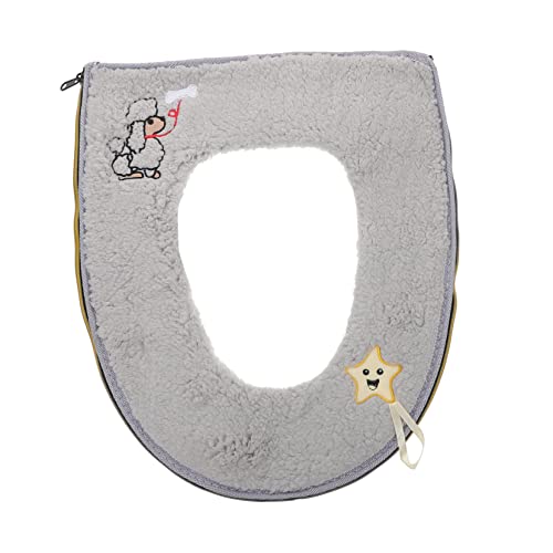 ABOOFAN 1Stück Verdicktes Toilettensitzkissen Mit Griff Cartoon Warmer Toilettenring Aus Hochwertigem Grauem Schafsfell Für Badezimmer ABOOFAN 1Stück Verdicktes Toilettensitzkissen Mit Griff Cartoon Warmer Toilettenring Aus Hochwertigem Grauem Schafsfell Für Badezimmer von ABOOFAN