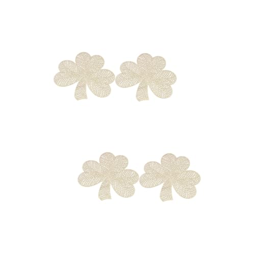 ABOOFAN 2 Sätze Klee Tischsets Kleeblatt Tischset Shamrock Tischdekor Dollys Platzdeckchen Für Den Esstisch Tassenuntersetzer Für Den Tisch Esszimmertischdekoration PVC Golden 2 Stücke * 2 von ABOOFAN