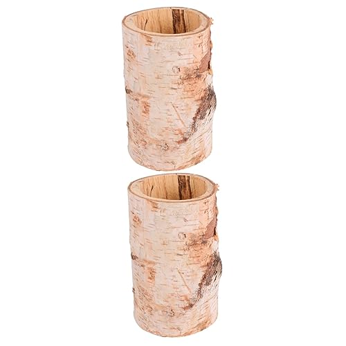 ABOOFAN 2st Birke Massivholz Blumentopf Mini-blumentopf Aus Holz Balkon Blumentopf Pflanzenbehälter Aus Holz Dekorativer Blumentopf Birke Blumentopf Wohnkultur Protokoll Produkt Wanne von ABOOFAN