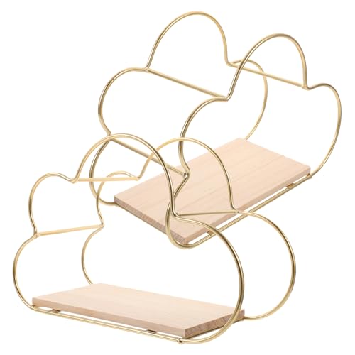 ABOOFAN 2 Stück Cloud Form Wandregal Dekoratives Floating Shelf Holz für Wohnzimmer und Schlafzimmer zur Aufbewahrung von Büchern und Zeitschriften Goldfarbig Platzsparend Robust und von ABOOFAN