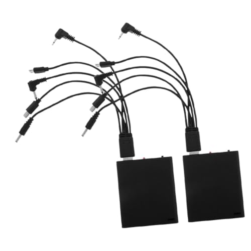 ABOOFAN 2 Stück Externe Power -Box tragbare Stromversorgung Netzteil mit Mehreren Ausgängen Notstromversorgung Multi-Jack-Netzteil Stromversorgung für die Elektronik Plastik Schwarz von ABOOFAN