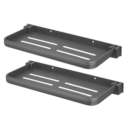 ABOOFAN 2 Stück Lagerregal Wandregale Aluminium Faltbares Schwebende Regale Badezimmer Organizer Faltbares Wandtablett Schwebende Eckregale Wandmontiertes Duschregal von ABOOFAN