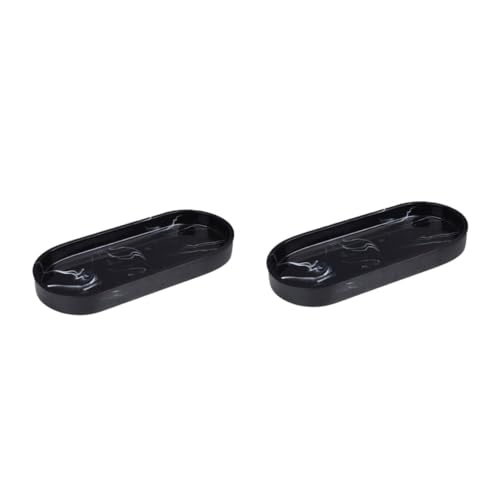 ABOOFAN 2 Stück Marmorspeicher Kleines Tablett Für Badezimmer Ablageschale Aus Marmor Handgefertigtes Marmortablett Dekorative Kleine Tablett Marmor Schwarz Harz von ABOOFAN