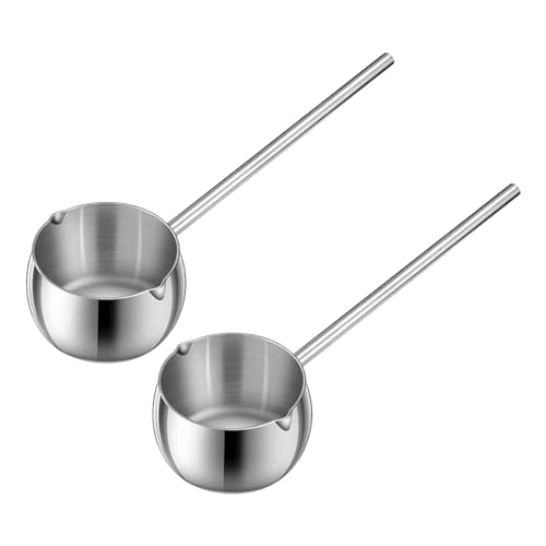 ABOOFAN 2 Stück Mini Edelstahl Butterwärmer mit Ausguss Schneller Butter Schokoladenschmelzer Kompakter Herdtopf für Saucen Öl und Soups Einfach zu Reinigen für Kleine Küchen von ABOOFAN