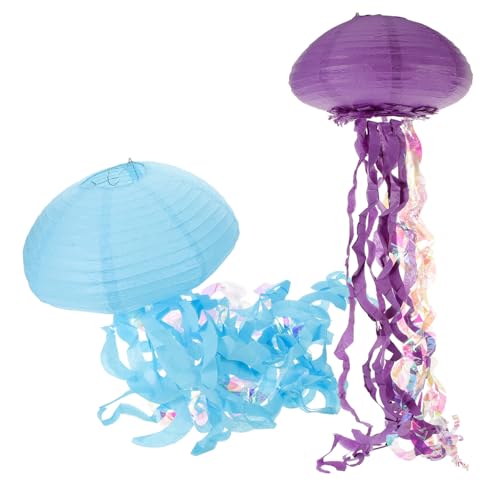 ABOOFAN 2 Stück Quallen Papierlaternen Zum Aufhängen Quallen Lampe Laternen Quallen Laterne Quallen Deckendekor Aquarium Ornamente Mit Quallen Dekorierte Laterne von ABOOFAN