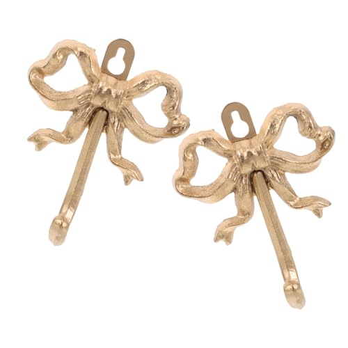 ABOOFAN 2 Stück Robuste Gusseisen Bow Haken für Mäntel und Handtücher Dekorative Aufhängungen für Flur und Badezimmer Stilvolle Wohnaccessoires von ABOOFAN
