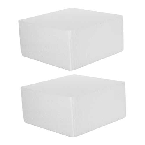 ABOOFAN 2 Stück Teiliges Quadratisches Cake Dummy Weiße Schaumstoffmodelle Wiederverwendbar Glatt für Backpraxis Fondant Dekoration Cake Display Backkurs Übung von ABOOFAN