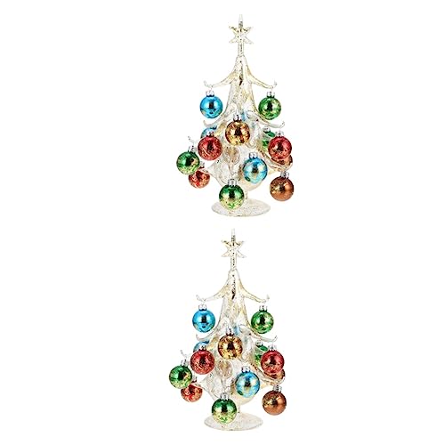 ABOOFAN 2st Christbaumschmuck Tischdekoration Glasfigurendekor Desktop-weihnachtsbaumschmuck Weihnachtsdekoration Weihnachtsbaum Aus Glas Zylinder Mini Glas Mit Hohem Borosilikatgehalt von ABOOFAN