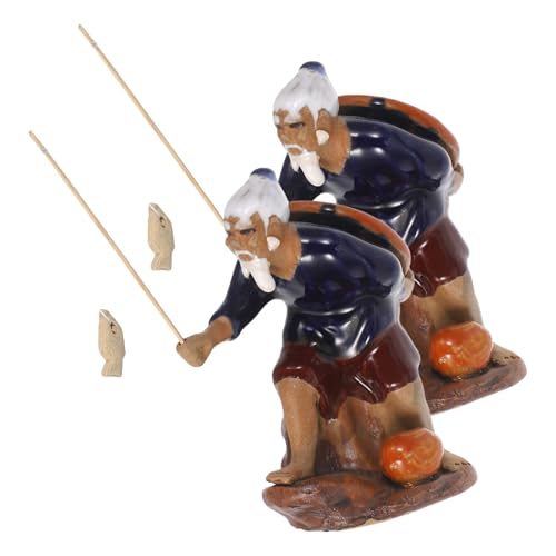 ABOOFAN 2 Stücke Keramische Dekorationsskulptur für Bonsai und Zen Garten Handgefertigte Asiatische Angelstatue für Kleine Räume und Aquarien Dekoration von ABOOFAN