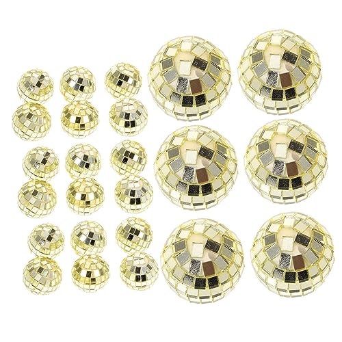 ABOOFAN 24St Christbaumschmuck Kugeln Disco-Weihnachtsbaum Weihnachtskugeln Ornamente klar Girlande Weihnachts Party christbaumkugeln Weihnachtskugel Dekoration Spiegelkugeln Glas Golden von ABOOFAN