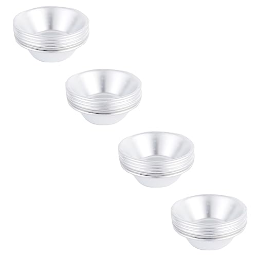 ABOOFAN 25 Stück Eierkuchenform Puddingform Eiertörtchenformen Backen Danksagung Wiederverwendbar Geleeform Accessoire Praktische Cupcake-form Backzubehör Aluminiumlegierung Silver von ABOOFAN