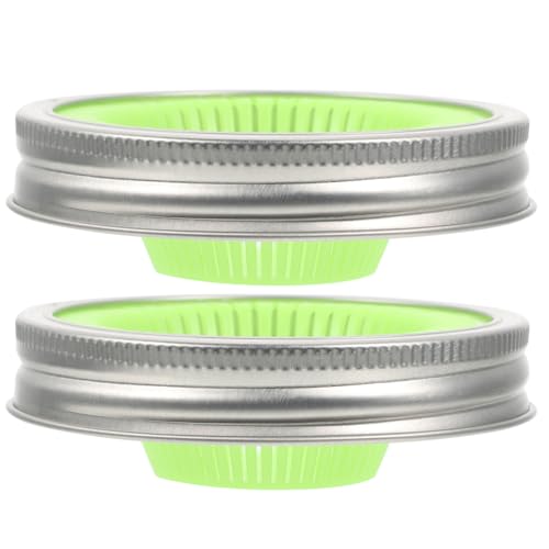 ABOOFAN 2St Einmachglasdeckel inoxlm sojasprossen frisch Sprout-Starter-Kit Topfdeckel Deckel des Keimkits Sieb Weithalsdeckel für Einmachgläser Mesh-Sprossendeckel Rostfreier Stahl Green von ABOOFAN