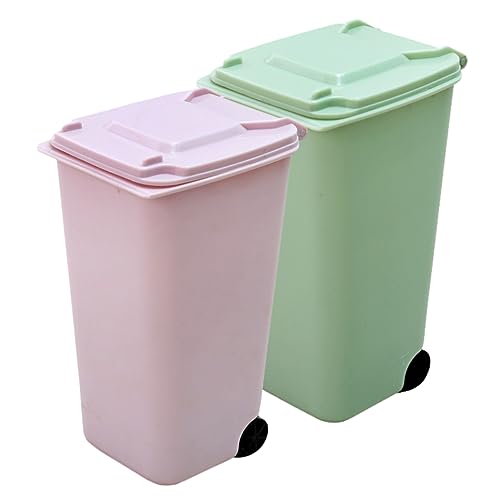 ABOOFAN 2stücke Mini Mülleimer Mit Deckel Tischabfalleimer Für Schreibtisch Schlafzimmer Büro Und Auto Platzsparend Und Vielseitig Und Grün von ABOOFAN