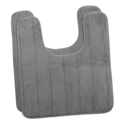 ABOOFAN 2stücke Langsam Zurückfederndes U-förmiges Toilettensitzkissen Geschmeidige Toilettenmatte U-förmige Wasserabsorbierende Matte rutschfeste Fußmatte Toilettenbodenmatte Badezimmer-f von ABOOFAN