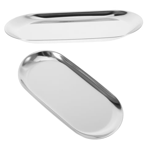 ABOOFAN 2stücke -tablett Für Trinkgelder Dekoratives Tablett Schmuckschale Kosmetik-Organizer Servierplatte Kleines Ablagetablett Für Bar Und Zuhause von ABOOFAN