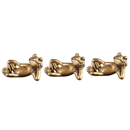 ABOOFAN 3 STK Frosch-Ornamente Mini-tierskulptur Geldfrosch Feng Shui Statue Froschstatue Aus Metall Grauer Kerzenhalter Froschskulptur Für Zu Hause Auto Mini-frösche Messing Kunsthandwerk von ABOOFAN