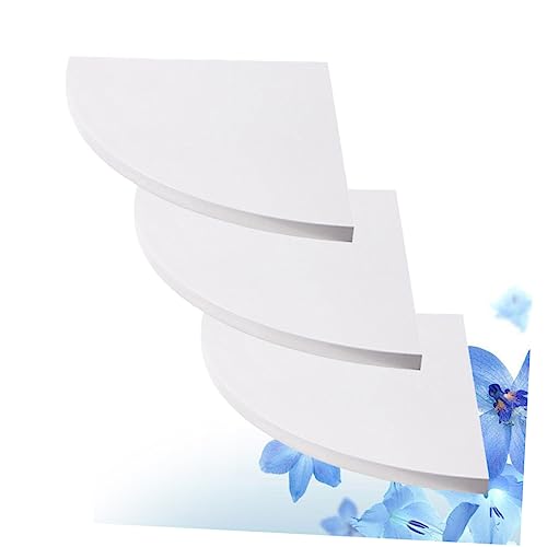 ABOOFAN 3 STÜCKE Eckregal Wandregal Set Teiliges Rundes Hängeregal für Schlafzimmer Büro zur Dekoration und Aufbewahrung Langlebig aus Hochwertigem Verbundmaterial Platzsparend und von ABOOFAN