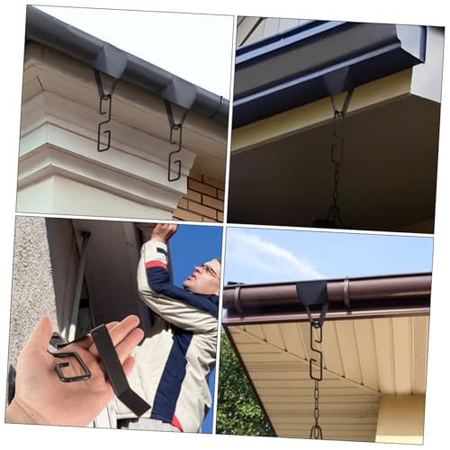 ABOOFAN 3 Sätze Teiliges Regenketten Haken aus Robuster Regenkettenadapter für Fallrohre Wetterfester Metallhaken zur Einfachen Installation Kompatibel mit Standard Regenrinnen von ABOOFAN