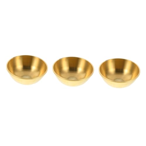 ABOOFAN 3 Stück Messing -Servierschale tibetische Schüssel Utensil für die Buddha-Anbetung buddhistische Wasseropferschale buddhistische Altarzubehör tibetische Altarschale Teetasse Golden von ABOOFAN