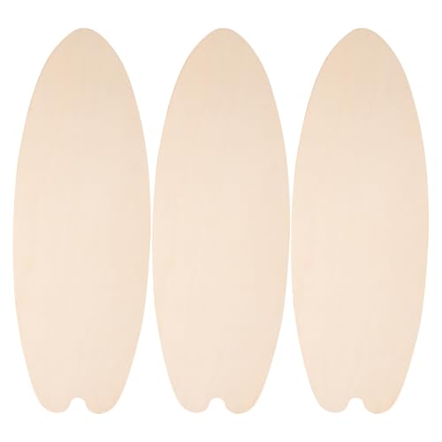 ABOOFAN 3 StüCk Unfertige Surfbrett-Ornamente Zum Basteln, Kleine Holztafel Zum AufhäNgen an Der Wand, Dekoratives Surfbrett Zum Bemalen, Basteln - 45x16cm von ABOOFAN