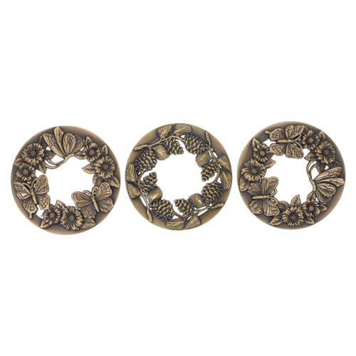 ABOOFAN 3 Stück Vintage Metall Kerzendeckel mit Belüftung Dekorative Ersatz Abdeckung für Kerzengläser Rauchreduzierend und Gleichmäßig Brennend Stilvolle Kerzenhülle für Spa und von ABOOFAN