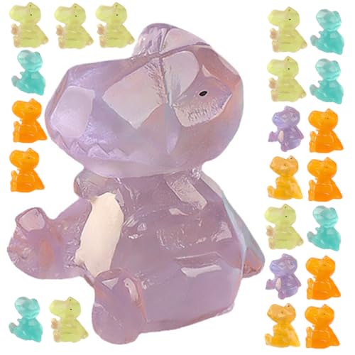 ABOOFAN 30 Stück Teiliges Dinosaurier Figuren Leuchtende Nachtlicht Dinos Kleine Cartoon Skulpturen aus Resin Dekorativ für Kinderzimmer Garten und Puppenhaus Detailreiche Miniaturmodelle von ABOOFAN