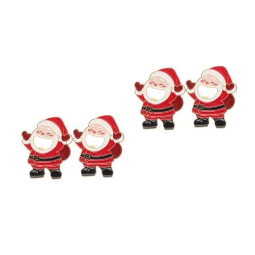 ABOOFAN 4 Stck. Flaschenöffner des Weihnachtsmanns Neuheit Barkeeper Opener Weihnachts -Opener -Werkzeug Flaschenöffner mit Magnet Neuheit Legierung von ABOOFAN