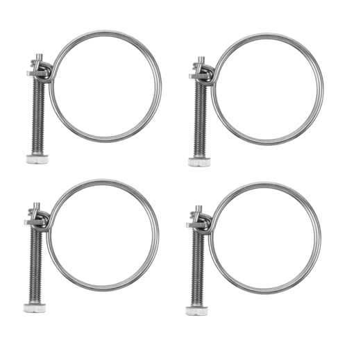 ABOOFAN 4 Stk. Edelstahl Schlauchschellen Verschleißfest Verstellbare Doppeldraht-klemmen für Rohre Stabile Metallschellen zur Sicheren Abdichtung von Schläuchen und Leitungen von ABOOFAN