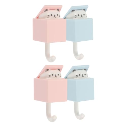 ABOOFAN 4stücke Katzen Wandhaken Cartoon Selbstklebende Haken Für Küche Badezimmer Schlafzimmer Handtuchhalter Schlüsselhalter Dekorativ Kreativ von ABOOFAN