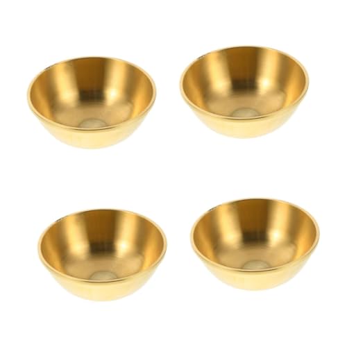 ABOOFAN 4 Stück Messing -Servierschale Religionsbehälter Ritualschale Wischschale Opferschale für Weihwasser Yoga-Meditationsschale Tibetisch-buddhistische Schale Räuchergefäße Golden von ABOOFAN