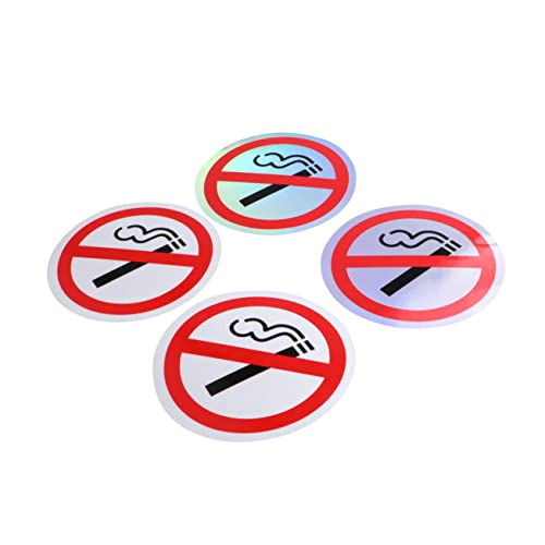 ABOOFAN 4 Stück No Smoking Aufkleber Warnschild für Rauchverbot Kratzfest und Dekoration für Restaurant Weiß von ABOOFAN