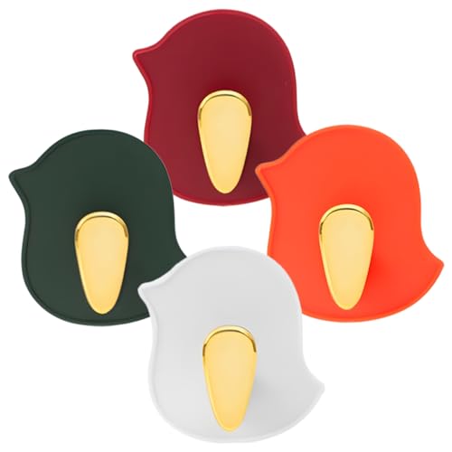 ABOOFAN 4 Stück Selbstklebende Wandhaken Vogel Design Dekorative Leichte Platzsparende Klebehaken für Bad Küche Tür als Handtuch und Schlüsselhalter ohne Bohren Farbig von ABOOFAN