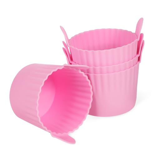 ABOOFAN 4 Stück Silikon Muffinförmchen Wiederverwendbare Cupcake Backformen für Muffins Cupcakes und Kekse für Luftfritteuse Geeignet von ABOOFAN