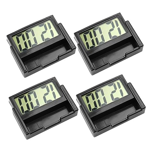 ABOOFAN 4 Stück Teiliges Auto digitaluhren Mini Elektronische Dashboard uhren mit Großem Display Klare Linse Präzise Zeitmessung Kompakt und Leicht für Auto Büro und Zuhause von ABOOFAN