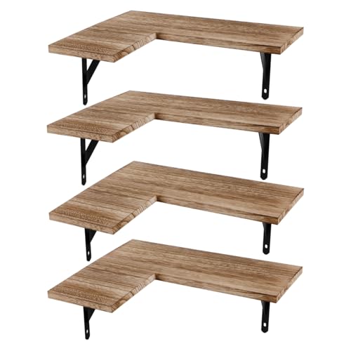 ABOOFAN 4 Stück Teiliges Eckregal aus Natürlichem Holz Schwimmende Wandmontage Stabiles Vielseitiges Aufbewahrungsregal für Wohnzimmer Küche Bad und Büro Installieren Rustikales Design ABOOFAN 4 Stück Teiliges Eckregal aus Natürlichem Holz Schwimmende Wandmontage Stabiles Vielseitiges Aufbewahrungsregal für Wohnzimmer Küche Bad und Büro Installieren Rustikales Design von ABOOFAN