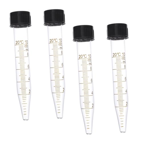 ABOOFAN 4 Stück Teiliges Glas spiral graduiertes konisches Zentrifugenröhrchen mit Deckel Robust Präzise Messung für Biochemie Molekularbiologie labortests von ABOOFAN