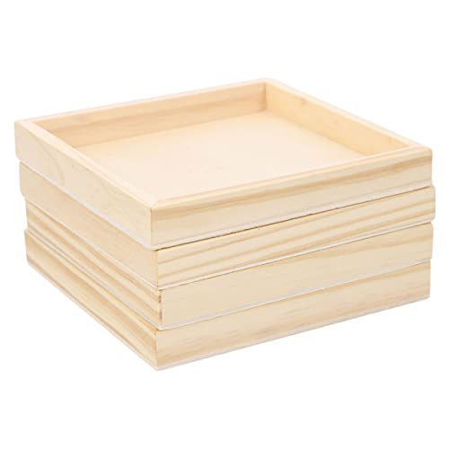 ABOOFAN 4 Stück Teiliges Holztablett für Puzzle Sortier und Aufbewahrungstablett aus Akazienholz für Puzzle und Leicht zu Reinigen von ABOOFAN