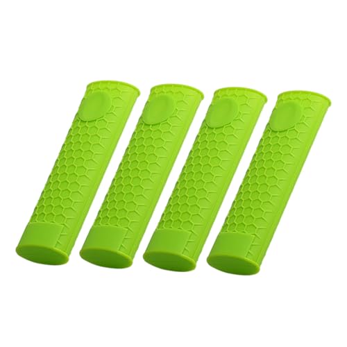 ABOOFAN 4 Stück Teiliges Silikon Topfgriffschoner Hitzebeständig Rutschfest Wabenmuster Topfgriffhülle für Gusseisenpfannen und Küchenbedarf Candy grün von ABOOFAN