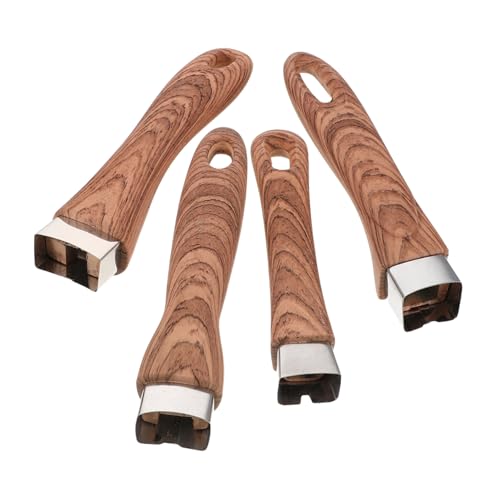 ABOOFAN 4 Stück Universal Pot Griff Topfgriffersatz Abnehmbarer Topfgriff Kochgeschirrgriff aus Holz Pfannengriffgriff Abnehmbarer Griff für Kochgeschirr Topfgriff aus Holz Bakelit Khaki von ABOOFAN