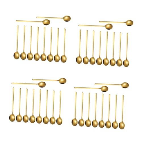 ABOOFAN 40 Stck. Schöpfkelle aus Edelstahl rostfreie Teelöffel dekorative Dessertlöffel rostfreie Stahllöffel Getränke Rührlöffel Teelöffel Geschirr Mischlöffel Rostfreier Stahl Golden von ABOOFAN