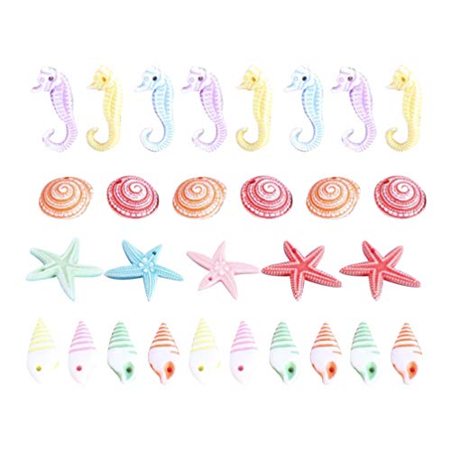 ABOOFAN 48Pcs Kleine Muschelstars Seahorse Natural Conch für Home Decoration Strand Themenparty Hochzeit DIY Crafts Fish Tank Vase Füllstoffe Bonsai Dekor Dekor von ABOOFAN