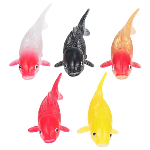 ABOOFAN 5 Stück Realistische PVC Karpfen Figuren für Fischteiche Bonsai und Märchengärten Dekorativ und Langlebig für DIY Projekte Farbenfroh und Charmant von ABOOFAN