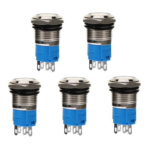 ABOOFAN 5 Stück Rund Druckknopf Metall Push Button mit LED Beleuchtung Set für Auto Boot Truck Selbstverriegelnd Langlebig bis Betätigungen ABOOFAN 5 Stück Rund Druckknopf Metall Push Button mit LED Beleuchtung Set für Auto Boot Truck Selbstverriegelnd Langlebig bis Betätigungen von ABOOFAN
