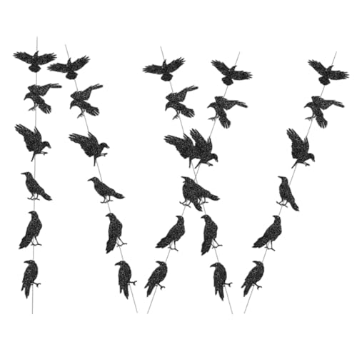 ABOOFAN 5 Stück Teiliges Halloween Krähen Banner Schwarze Papiergirlande Vielseitige Hängende Dekoration für Party Gothic Geburtstag Gruselige Halloween-Party Wanddeko ABOOFAN 5 Stück Teiliges Halloween Krähen Banner Schwarze Papiergirlande Vielseitige Hängende Dekoration für Party Gothic Geburtstag Gruselige Halloween-Party Wanddeko von ABOOFAN