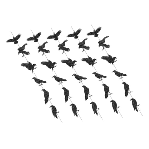 ABOOFAN 5 Stück Teiliges Halloween-ultrachic-Gothic-Banner mit Schwarzem Glitzer Gruselige Krähen-papiergirlande für Partydekoration Wand Festtagsdeko Vielseitig für Zuhause und Schule ABOOFAN 5 Stück Teiliges Halloween-ultrachic-Gothic-Banner mit Schwarzem Glitzer Gruselige Krähen-papiergirlande für Partydekoration Wand Festtagsdeko Vielseitig für Zuhause und Schule von ABOOFAN