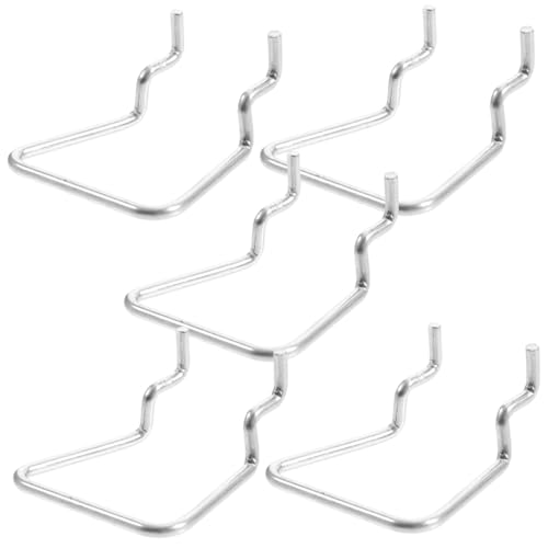 ABOOFAN 5 Stück Teiliges Metall Pegboard Haken Rostbeständig Hohe Tragkraft Einfache Montage Vielseitig für Werkstatt Büro und Garage zur Ordentlichen Werkzeug und Becheraufbewahrung von ABOOFAN