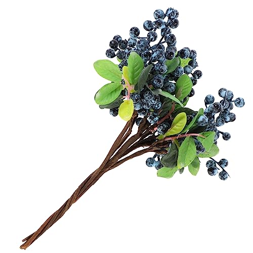 ABOOFAN Künstliche Beeren Blaubeeren 5 Stück Lebensechte Stoff Zweige für Vase Weihnachtsdekoration Selbstgemacht Basteln Hochzeit Geburtstagsfeier Weihnachtsbaum Dekor von ABOOFAN
