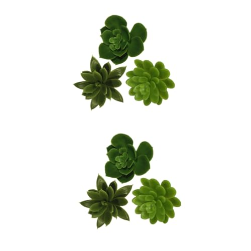 ABOOFAN 6 STK saftige Stecklinge grüne Pflanzen seidene Sukkulenten Zimmerpflanzen künstlich DIY-Imitat kunstpflanze kunstplflanze saftige Verzierung drinnen schmücken Bonsai Zweig von ABOOFAN